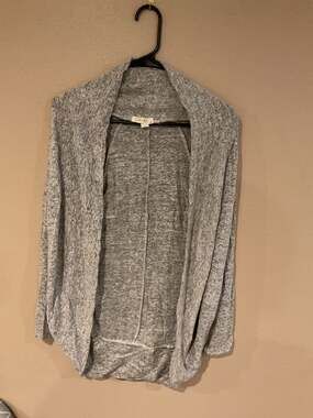 Olive Rae Heather Gray Open Front Cocoon Cardigan Sweater